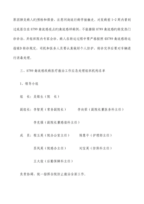 禽流感医疗救治应急方案.docx