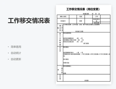 工作移交情况表