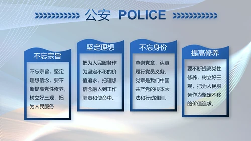 蓝色大气公安警察年终工作总结PPT