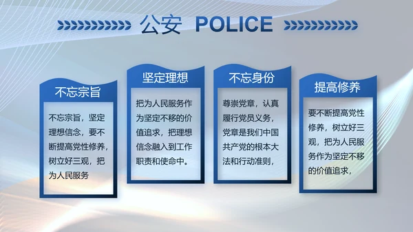 蓝色大气公安警察年终工作总结PPT