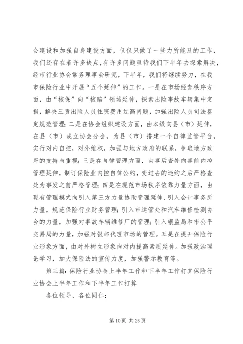 保险行业协会上半年工作和下半年工作打算.docx