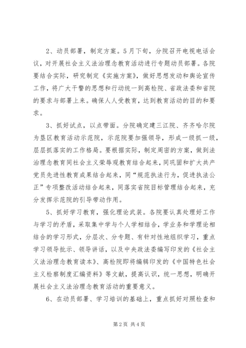 落实《全省检察机关开展社会主义法治理念教育活动实施方案》的几点意见 (2).docx