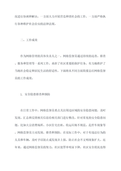 网格监督员工作报告