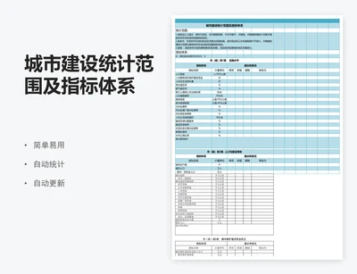 城市建设统计范围及指标体系