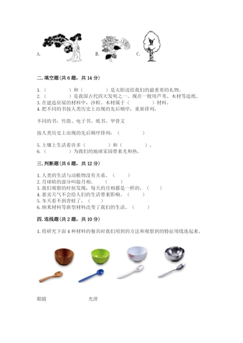 教科版科学二年级上册《期末测试卷》带答案ab卷.docx