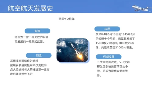 实拍风蓝色航空航天知识飞机飞行器科普PPT课件