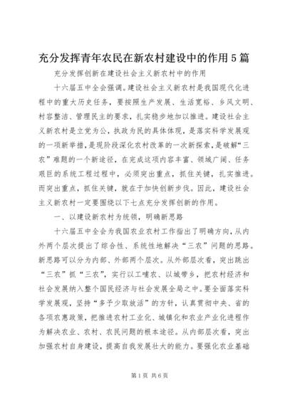 充分发挥青年农民在新农村建设中的作用5篇.docx