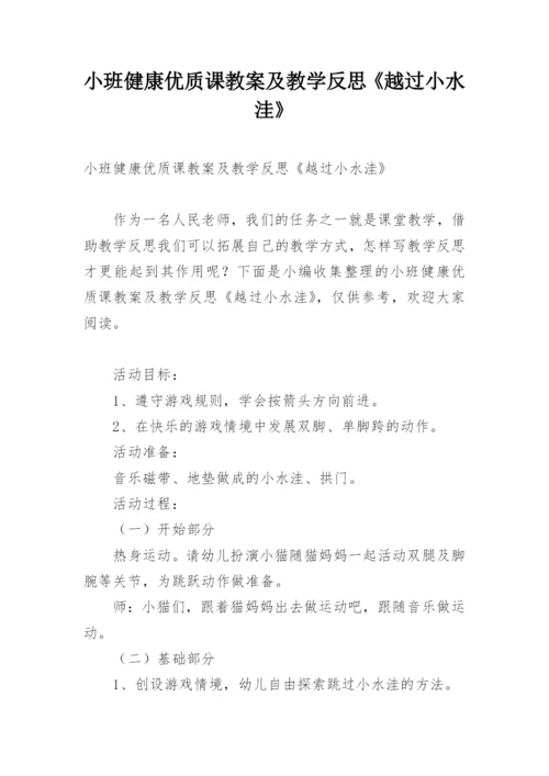 小班健康优质课教案及教学反思《越过小水洼》.docx