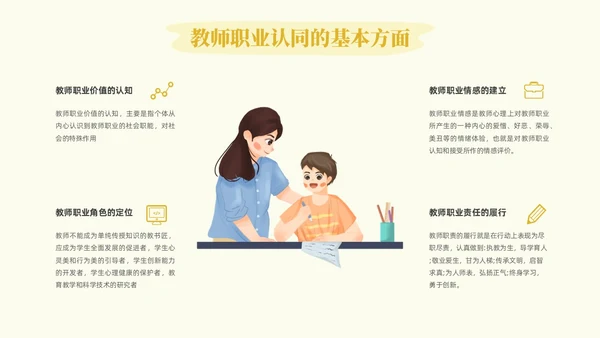 插画教师职业认同感教师培训心理学PPT模板