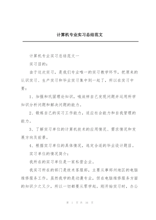 计算机专业实习总结范文.docx