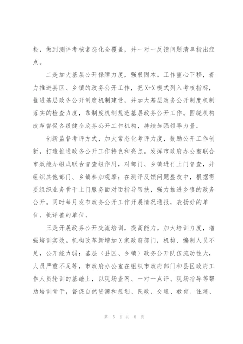 年度市政务工作公开汇报.docx