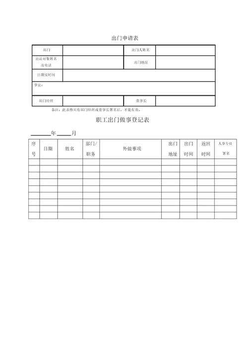 员工工作时间外出管理规定