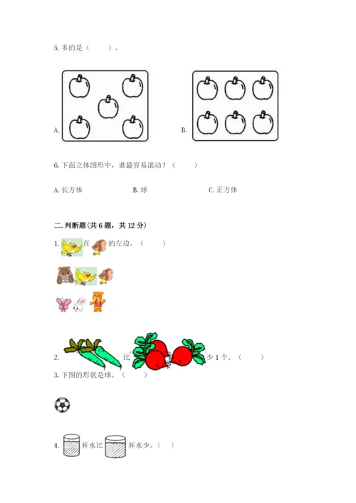 一年级上册数学期中测试卷精品【名师推荐】.docx