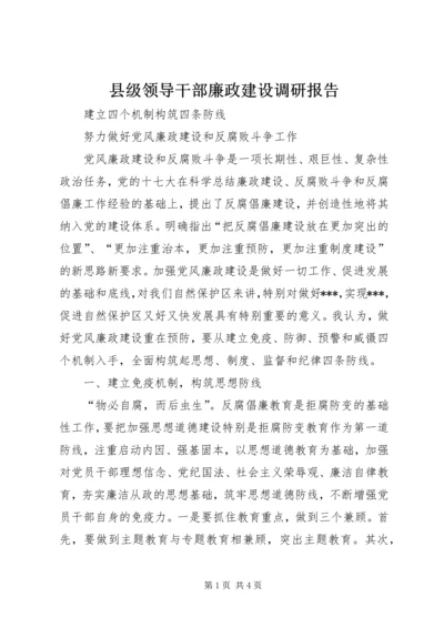 县级领导干部廉政建设调研报告.docx