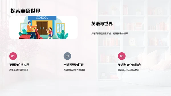 英语学习的家庭策略PPT模板