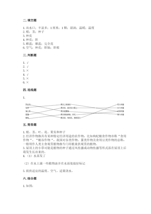 科学四年级下册第一单元植物的生长变化测试卷【考点精练】.docx