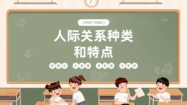 插画风黑板风校园人际关系边界感主题班会PPT