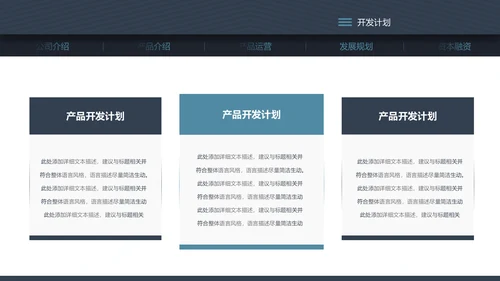 稳重详细内容商业计划书PPT模板
