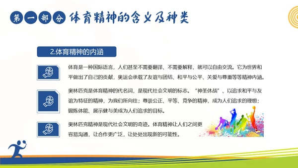 体育精神弘扬体育精神争做时代楷模课程团课PPT课件