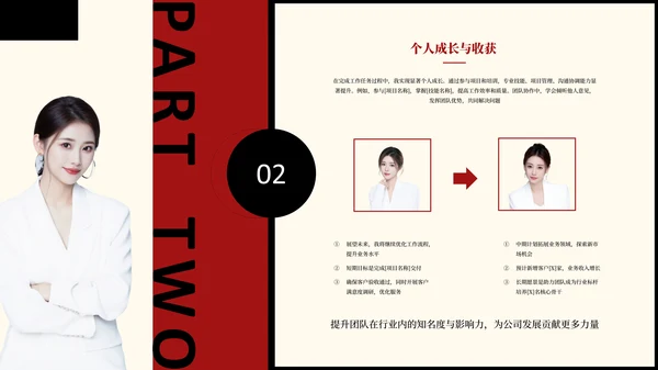 红色欧美风工作汇报总结PPT
