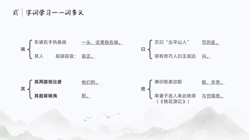 浅色简约中国风核舟记PPT模板