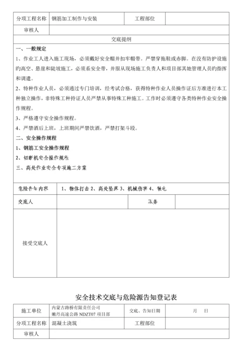 安全重点技术交底与危险源告知记录表.docx