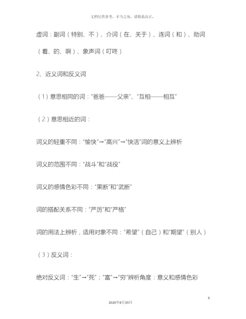 一份必备的小学语文知识体系汇总.docx