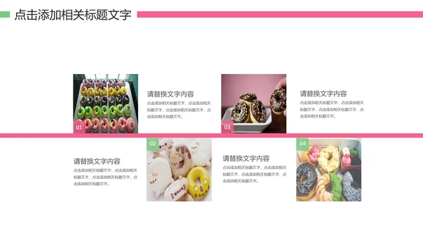 甜甜圈美食甜点下午茶动态PPT模板