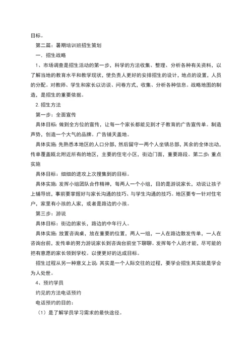 暑期班招生策划书.docx