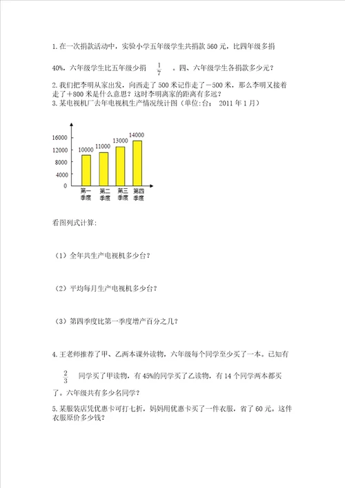 小学数学六年级下学期期末综合卷带答案轻巧夺冠