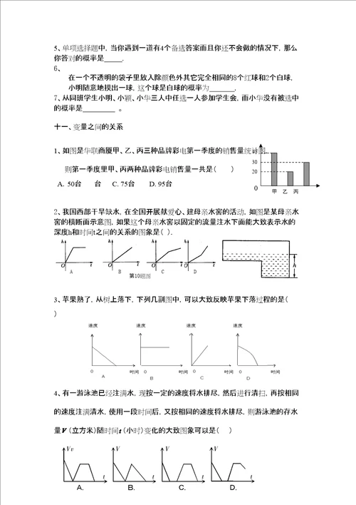 第二学期七年级下册数学期末复习题