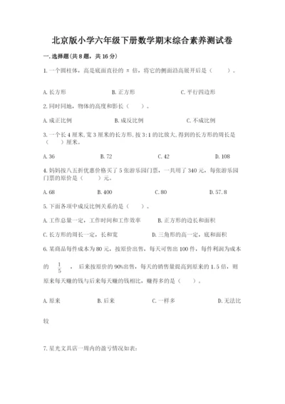 北京版小学六年级下册数学期末综合素养测试卷（有一套）.docx