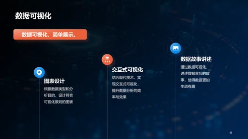 蓝色创意酷炫数据科学再数据服务中的应用PPT模板