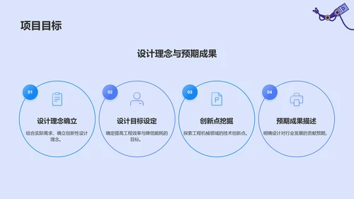 紫色商务风工程机械毕业答辩PPT模板