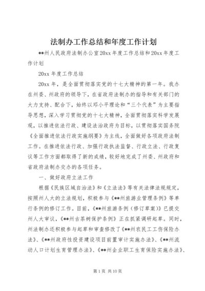 法制办工作总结和年度工作计划.docx