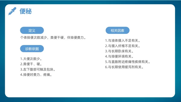 深蓝色简约风护理诊断及措施128个护理诊断医学培训P图课件护理医疗