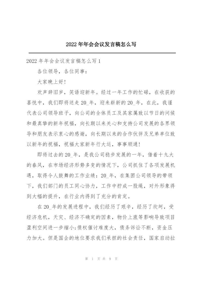 2022年年会会议发言稿怎么写.docx