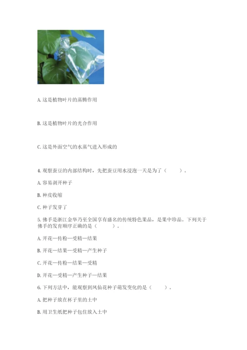 教科版科学四年级下册第一单元《植物的生长变化》测试卷带答案.docx