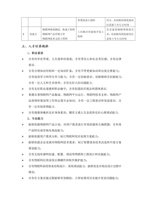 物联网应用关键技术专业人才培养专项方案.docx