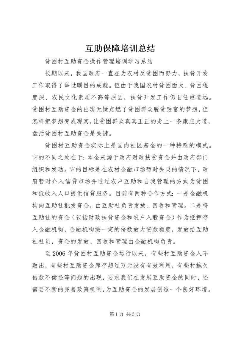 互助保障培训总结.docx