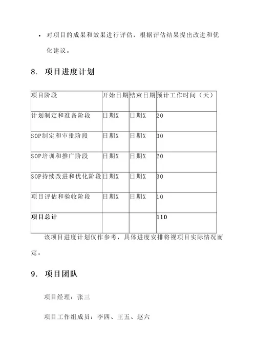 sop项目实施方案