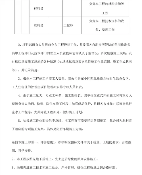 园林绿化及景观工程施工组织设计范本