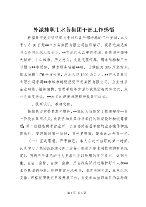 外派挂职市水务集团干部工作感悟.docx