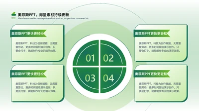 商务风绿色列表循环关系4项PPT单页