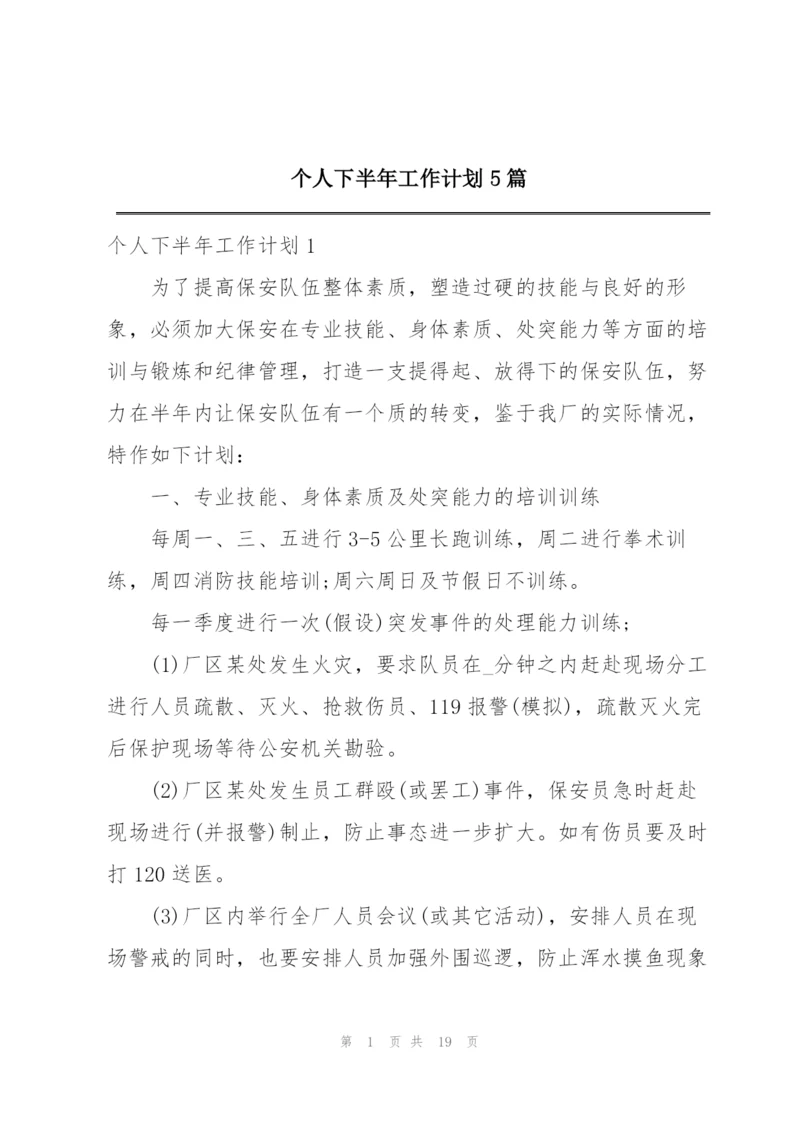 个人下半年工作计划5篇.docx