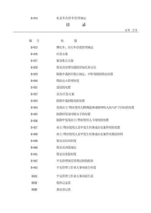 物业安全管理工作手册精华实用版