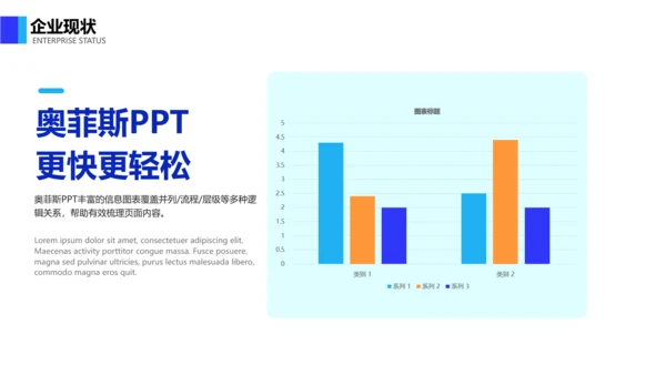 简约风蓝白通用工作项目报告