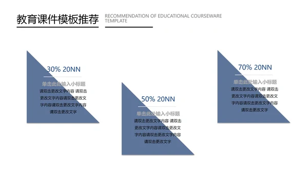 蓝色扁平风教育教学课件PPT模板