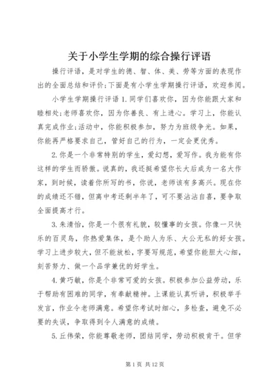 关于小学生学期的综合操行评语.docx