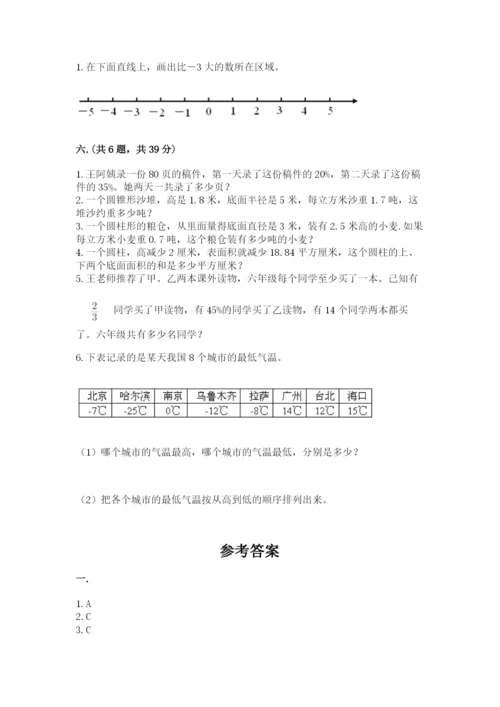 苏教版六年级数学小升初试卷及答案（典优）.docx